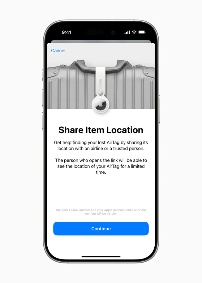 Apple’s Find My enables sharing location of lost items with third parties